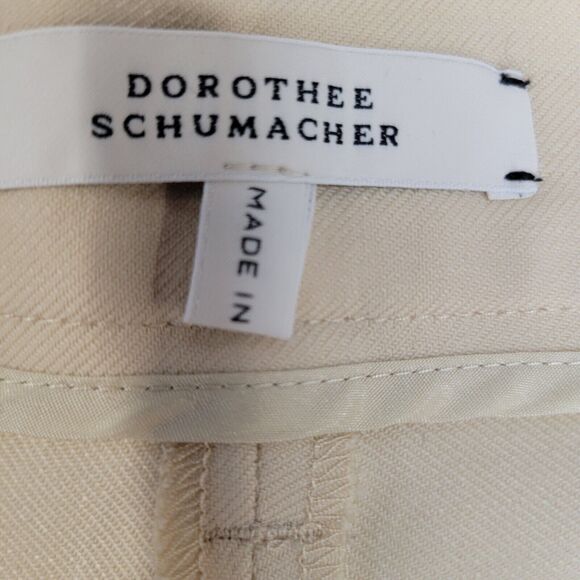 Dorothee Schumacher Pleated Pants Women Large (4) Neutral Beige Wool Blend - Picture 7 of 12